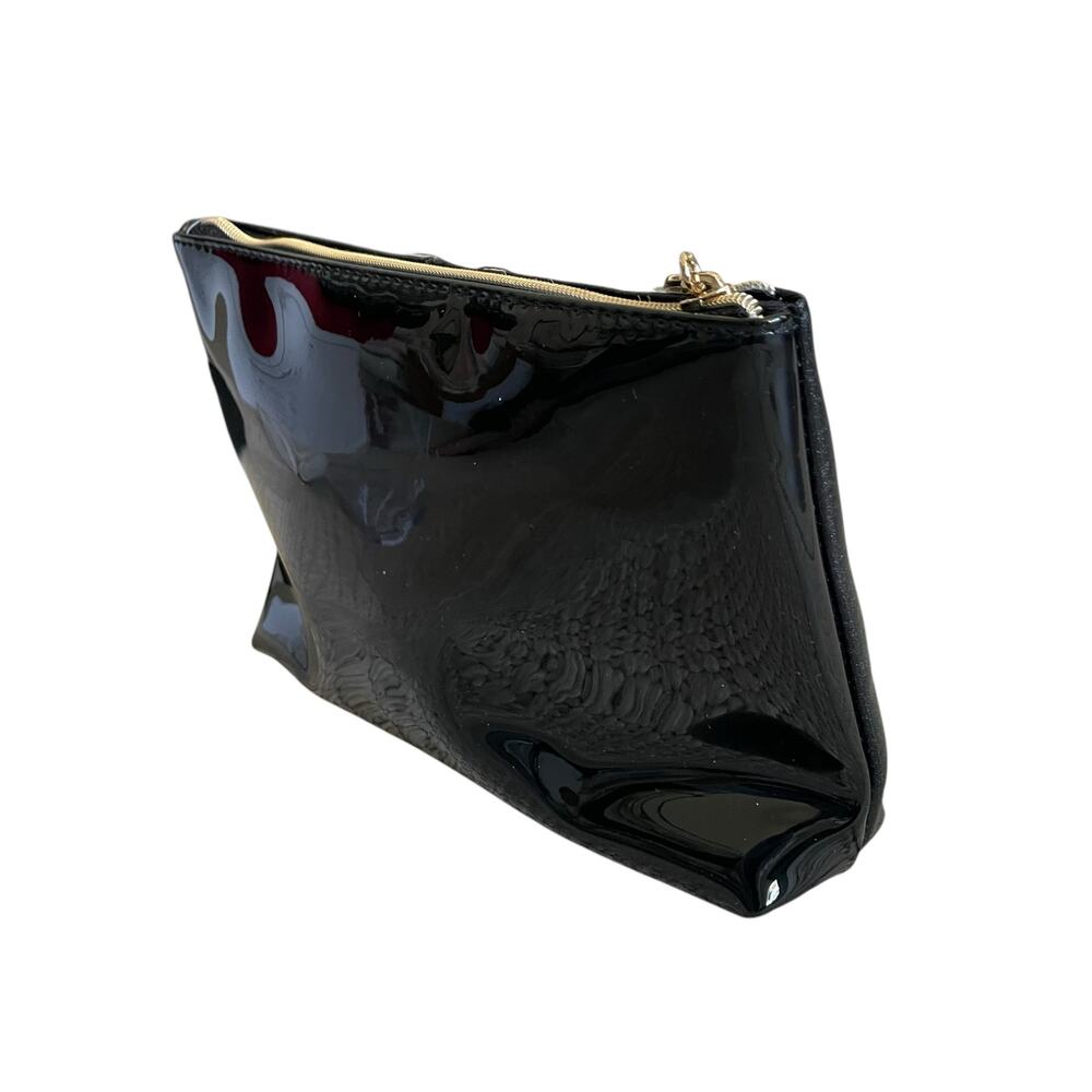 Yves Saint Laurent YSL Beaute Makeup Bag Travel Pouch Black Patent Clutch NEW - Picture 11 of 16